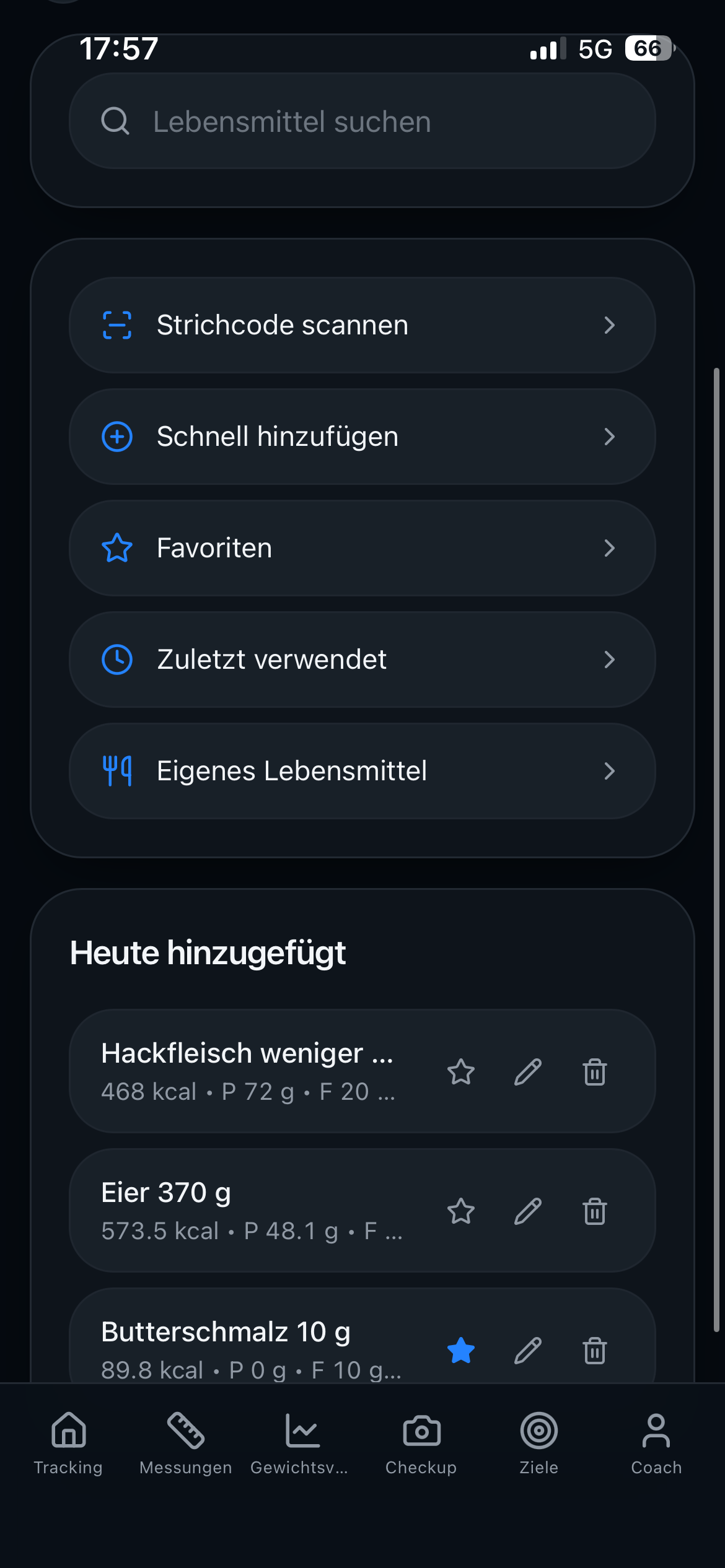 Z-ACTIVE App – Lebensmitteltracking